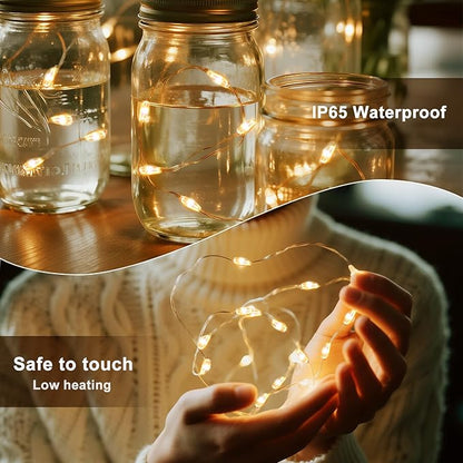 OMIKA 2 Pack 16.4ft 50 LED 16 Colors Battery Operated & USB Powered Fairy Lights, with Remote Waterproof LED String Lights for Bedroom Garden Patio Party Indoor Outdoor Decor(132 Modes)