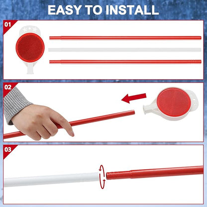4 Pack Driveway Markers,48 Inch Steel Metal Double Sided Driveway Reflectors,High Visibility Reflective Driveway Markers Snow Stakes for Snow Plowing,Parking Lots,Walkways,Landscape