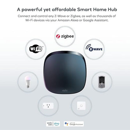 Ezlo Ezlo Plus Smart Home Hub with Zigbee & Z-Wave. Works with Wi-Fi Devices Associated with Amazon Alexa Devices & Google Assistant to Control Smart Locks, Smart Lights, Smart Switch and CCTV Cameras