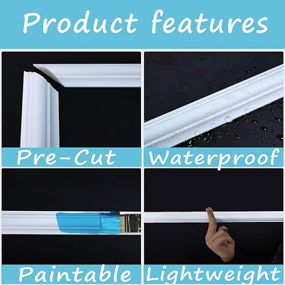 3 PCS Premade Wainscoting Panels Peel and Stick Accent Wall Panels for Interior Wall Decor Easy DIY Build and Batten Chair Rail & Picture Frame Door Decor (12 x 24 in)