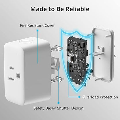 【2025 New】 SwitchBot Smart Plug Mini 15A(4 Pack) with Remote, Energy Monitor, Smart Home WiFi(2.4GHz), Compatible with Alexa & Google Home, APP Remote Control & Timer Function, No Hub Required
