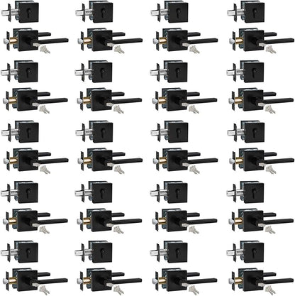 Keyed Entry Door Handle with Single Cylinder Deadbolt, Keyed Alike(Same Keys Only Per Set) Front Door/Exterior Door Lever Lockset, Matte Black, 20 Sets of Locks with 20 Sets of Different Keys