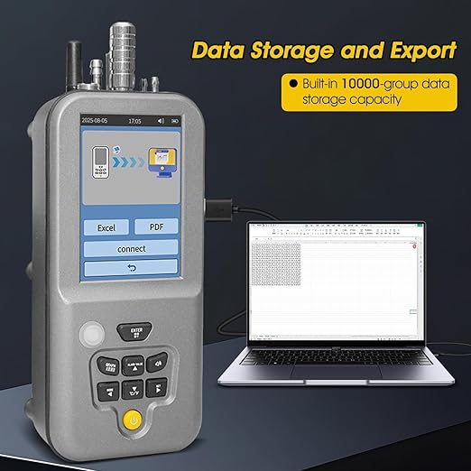 Professional Particle Counter, High Sensitivity 6-Channel PM0.3/0.5/1.0/2.5/5.0/10µm Air Pollution Monitor with Tuya APP w/Temp & Humidity USB Data Export to PC for Cleanrooms, Laboratories(RS-485)