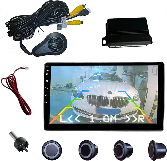 LCD Parking Sensor Kit - Displays Data on Original Screen, Easy Rear Installation, Compatible with CVBS Cameras (Not for AHD), 18 Probe Colors to Match Any Vehicle