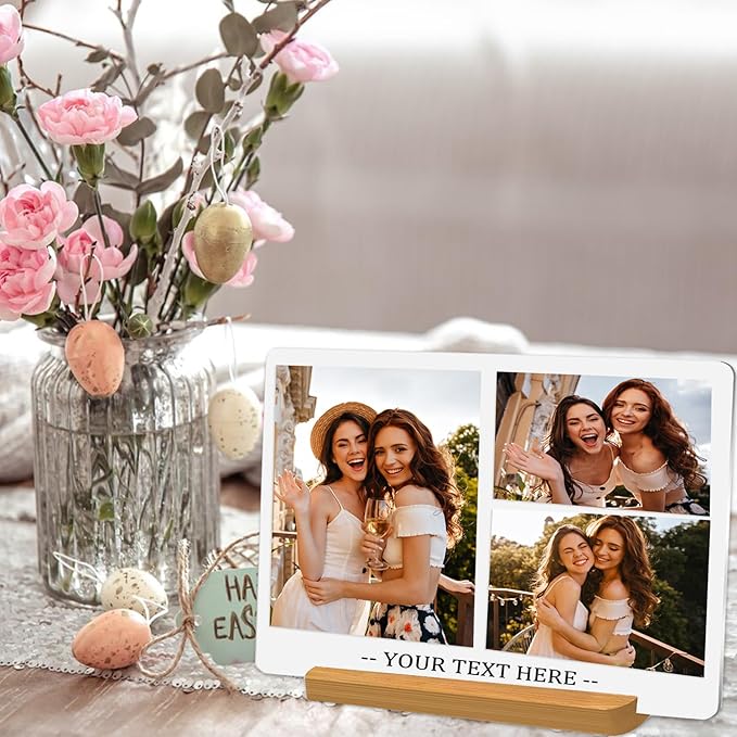 Custom Metal Photo Prints, Personalized Picture Frame with Your Photos, Customized Photo Gifts for Lovers, Couples, Family and Home Decor