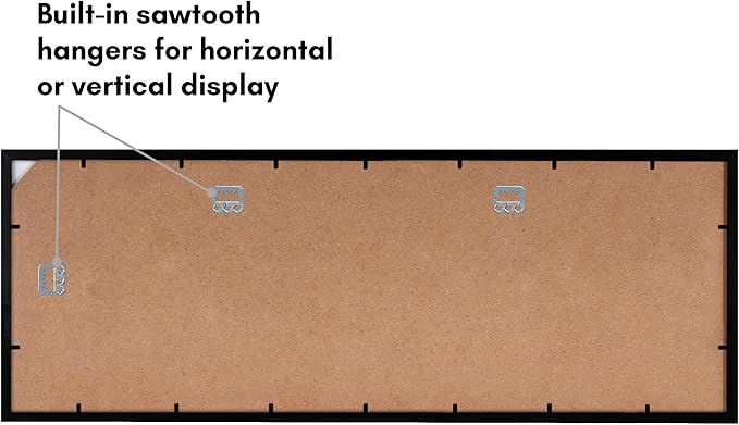 Americanflat 12x36 Picture Frame with Polished Plexiglass - Signature Collection - Gallery-Style Frames Made of Engineered Wood - Photo Frame for Wall Display - Black