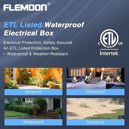 Flemoon Large Outdoor Electrical Box (12.5 x 8.5 x 5 inch), IP54 Waterproof Outdoor Extension Cord Cover Weatherproof, Protect Outlet, Plug, Socket, Timer, Power Strip, Holiday Light Decoration, Blue