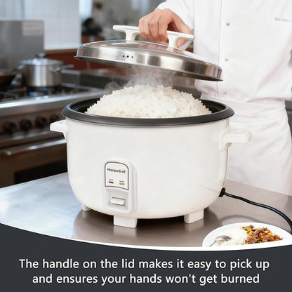 Commercial Rice Cooker, 46-Cup Rice Cooker, 9Qt / 10 L Large Rice Cooker with Nonstick Inner Pot, Fast Cooking and Auto Keep Warm, with Rice Cup and Paddle, Easy to Clean, 1600W