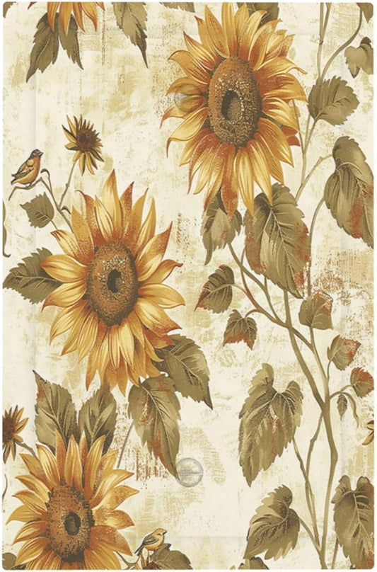 Light Switch Cover Plate Rustic Sunflower Floral Pattern 1 Gang No Device Blank Electrical Wall Plates Faceplate Decorative Switch Plate for Bedroom Cabin Decor