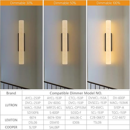 LMQNINE Natural Alabaster Wall Sconces Spanish Marble Wall Light Cylinder Modern Black LED Sconce for Living Room Bedroom Bathroom Stairs（M-1Pack）