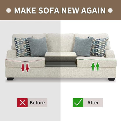 HAVARGO Couch Cushion Support for Sagging Seat 20X20X2 Inches Couch Supports for Sagging Cushions, High Density Foam Sofa Cushion Support with Anti Slip Mesh Fabric Light Grey Set of 2