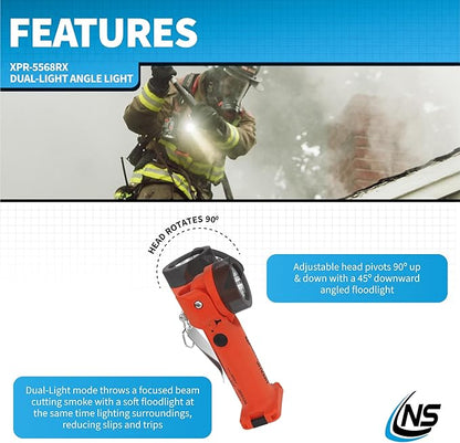Nightstick XPR-5568RX Intrant Rechargeable Intrinsically Safe Permissible Dual-Light Angle Light (Red)