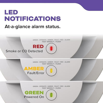 Kidde Hardwired Smoke & Carbon Monoxide Detector, AA Battery Backup, Voice Alerts, Interconnectable, LED Warning Light Indicators, White