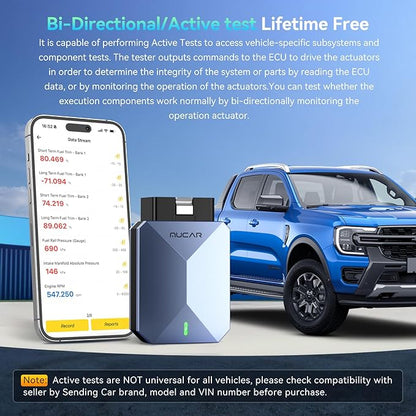 MUCAR AI-Assisted OBD2 Scanner Bluetooth Lifetime Update Sup ELM327, BT200 MAX OBD2 Diagnostic Tool All System Diagnostic Tool with 15 Resets for iOS & Android, CANFD Protocol, Autoauth for FCA SGW