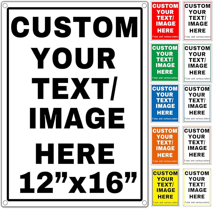 Custom Aluminum Signs – Personalized Weatherproof Metal Signs for Indoor & Outdoor Use – Multiple Sizes – Add Text/Logo – Optional Reflective & Double-Sided Printing – for Home, Business, Hazard, Garden, Door & Commercial Use (vertical 2, 16x12inch)