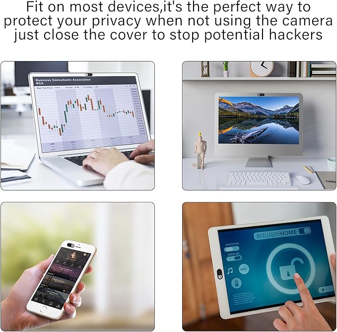 Webcam Cover, 11 Pack Laptop Camera Cover Slide, Phone Camera Cover, Ultra Thin Webcam Cover Slide Compatible with MacBook, Laptop, iMac, Desktop, PC, iPad, iPhone, Cell Phone
