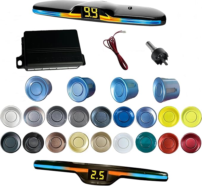 New Feature Rear Parking Sensor with Selectable Distance in Feet, Bidirectional Display Options, and Customizable Numeric Orientation And there are 18 color probes to choose from(Light Blue)