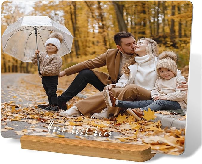 LOUISMIAA Custom Metal Picture Frame Prints,Personalized Photo Frames with Easel,Customized Metal Collage Picture Frame Gift for Family, Lover and Friend,Couple