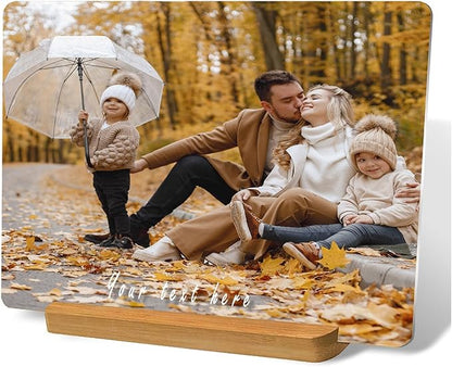 LOUISMIAA Custom Metal Picture Frame Prints,Personalized Photo Frames with Easel,Customized Metal Collage Picture Frame Gift for Family, Lover and Friend,Couple
