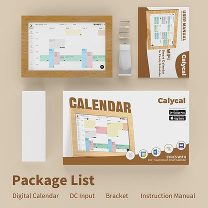 Calycal 10.1" Wall Planner Digital Calendar - Schedule Management, Chore Chart, Meal Planner, To Do List, and Digital Photo Frame,Smart Touchscreen Interactive Display, Perfectly Matches Home Decor