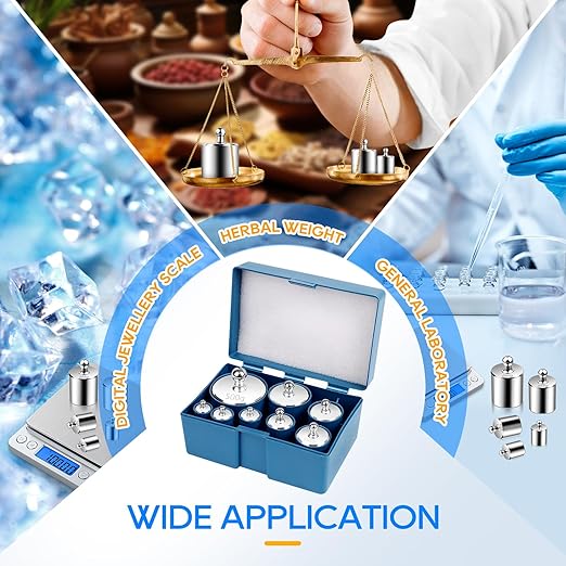 UCEC Calibration Weight Set 1000g for Digital Scale with Case and Tweezers, Gram Scale-M2 Class 10g 20g 20g 50g 100g 100g 200g 500g