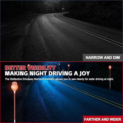 8 Pack Driveway Markers,48 Inch Steel Metal Double Sided Driveway Reflectors,High Visibility Reflective Driveway Markers Snow Stakes for Snow Plowing,Parking Lots,Walkways,Landscape