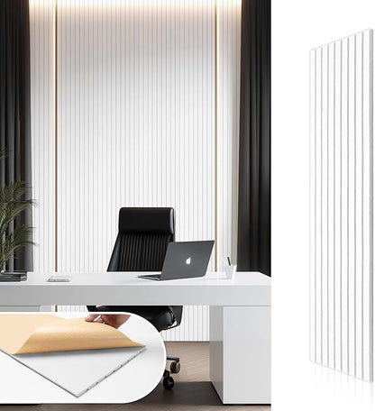 Self-Adhesive Acoustic Panels, 10 Pack Large Soundproof Wall Panel, High Density Sound Proof Panels, Decorative Absorbing Acoustic Treatment for Home Studio Office (White)