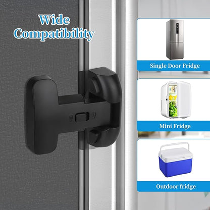 YCT Baby Proof Fridge Lock, Refrigerator Fridge Freezer Door Latch to Keep Closed, Automatically Lock While Closing The Door, Easy to Install (Grey 2PCS)
