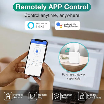 Smart Door Lock Keyless Entry with TTLock APP Fingerprint Touchscreen Keypad IC Card Key Type-C Charging Unlocking 6 in 1 Electric Biometric Digital Deadbolt for Front Doors Home Apartment