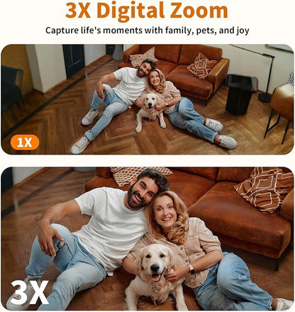 [5G & 2.4G] 2K Indoor Security Camera for Bedroom, Pet/Dog/Baby Camera with Phone App, AI Human Detection, Night Vision, 2-Way Audio, Alexa & Google Home Compatible, with a Month Cloud Storage