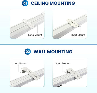 Osprey Smart Curtain Track, Single-Piece Motorized Rod, Adjustable Length, Quiet Heavy-Duty Motor, Remote & App Control, Compatible with Alexa & Google Assistant, Ceiling or Wall Mounted