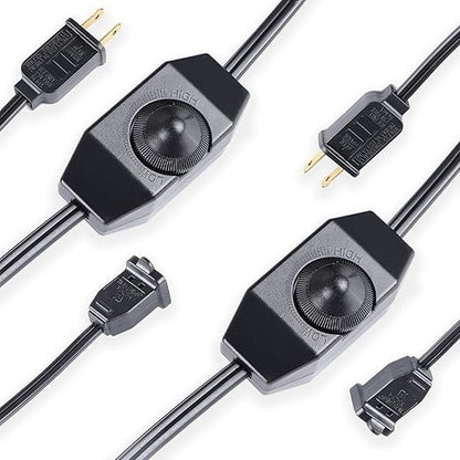 4PCS Lamp Dimmer Switch Extension Cord Plug in Dimmer,Rotary Control for 150 Watt Dimmable Lights,Christmas Village Houses Lights Cord,Salt Light,6 ft Cord