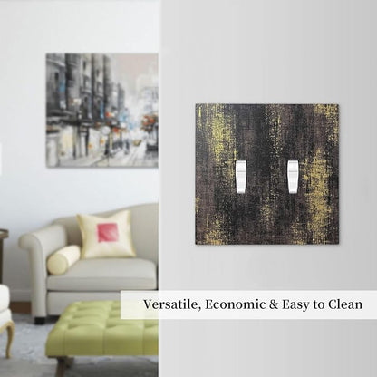 Decorative Switch Plates Vintage Industrial Rusty Metallic 2 Gang Double Toggle Outlet Light Switch Cover Wall Plate Electrical Faceplate For Farmhouse Cabin Decor