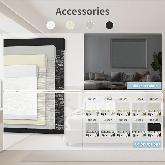 Motorized Blinds with Remote Custom Size Blackout Smart Roller Shades Compatible with Alexa Google, Electric Blinds for Windows