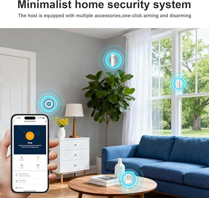 Alarm System for Home Security,WiFi+4G Smart Door Alarm Systems Kit NO Monthly Fees,with Instant App Alerts Door Window Motion Sensor,Compatible with Alexa,for Apartment & Kids Safety