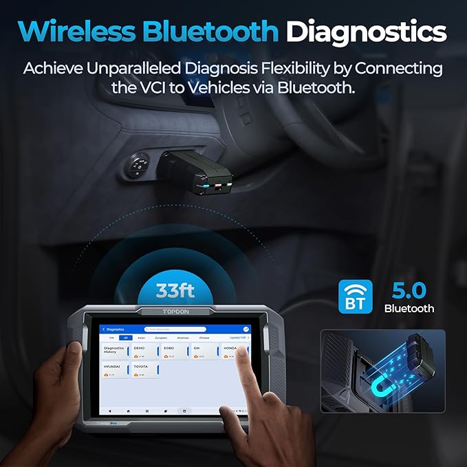 TOPDON Bidirectional Scan Tool, 2025 New ArtiDiag900 Lite Automotive Diagnostic Tool for Full System, Scanner for Car with Active Test, 8 Reset, Wireless OBD2 Scanner Diagnostic Tool for All Vehicles