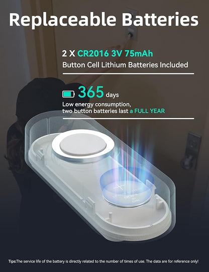 AIDA Lighted Wireless Doorbell, Home Waterproof Doorbell 1,000ft Range, 5 Volume Levels with 58 Doorbell Chimes & LED Flash (White, Doorbell with 2 Buttons & 2 Receivers)