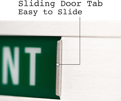 Stainless Steel Vacant/Occupied Privacy Sign for In Out Office Room Use, Vacant and Occupied Bathroom or Business Indicator Signs - Green & Red Professional Design