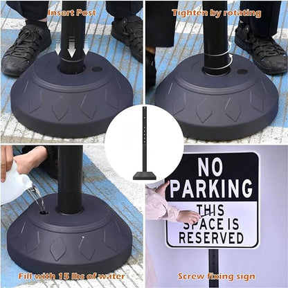 6 Pack 41 Inch Heavy Duty Portable Sign Holder with Water Base - Customizable Sign for Indoor/Outdoor Use - Perfect for Malls, Schools, Restaurants
