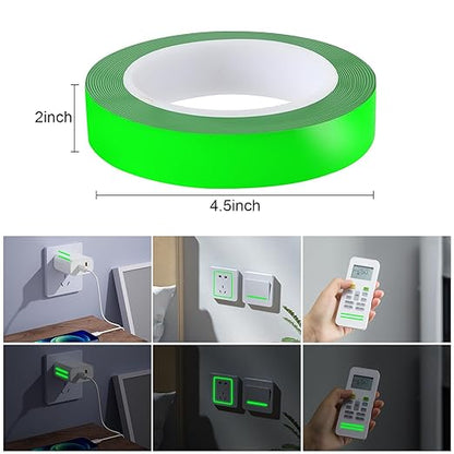 Glow in The Dark Tape 1 Inch x 33 Feet Fluorescent Tape Waterproof for Outdoor Black Light Luminous Tape Halloween Decorations and Stage