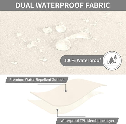 Easy-Going 100% Waterproof Recliner Console Cover, Stretch Middle Console Couch Covers for Reclining Sofas, Sectional L-Shape Furniture Protector for Kids & Pets, 1 Console Cover, Beige