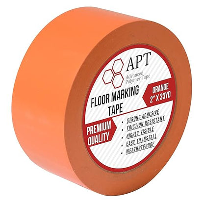 APT, Multi Color Marking Tape, Premium Safety Marking and Dance Floor Splicing Tape, 6 mil Thick (Orange, 1 Roll)