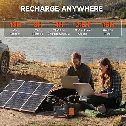 Portable Power Station 600W 293Wh Camping Lithium Battery, Portable Generator for Home Use Emergency Power Station Backup Travel Outdoor 100W PD & 120V Pure Sine Wave AC Outlet