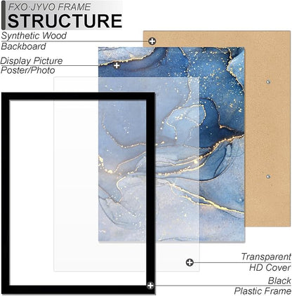 11x15 Picture Frame Set of 3, Black Frame for 11 x 15 Inch Picture Poster Photo, Light Weight and High Transparent 11 by 15 Frame for Wall - 3 Pack/Black/11 x15