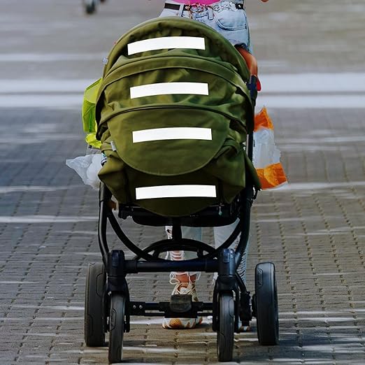 Non Fading White Reflective Stickers 2 inch X 6 inch, Outdoor Waterproof High Visibility Warning Safety Adhesive Reflector Tape (20 Pcs)