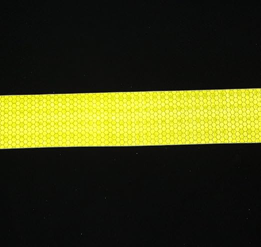 Fluorescent Yellow Reflective Tape Outdoor Waterproof 2 inch Wide, High Visibility Warning Safety Industrial Marking Tape (68 feet,10 Rolls)
