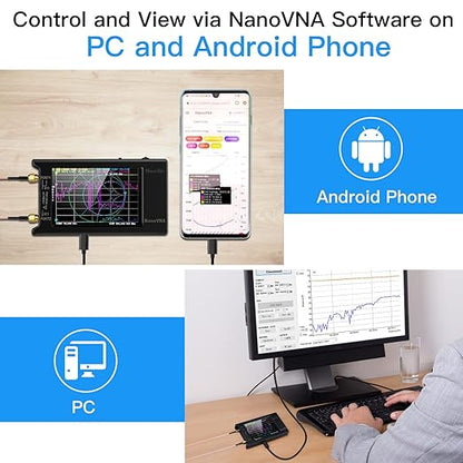 SEESII NanoVNA-H4 Vector Network Analyzer with 32GB Card, Latest V4.4 9KHz-1.5GHz HF VHF UHF 4" Touch Screen Nano Vna h4 Antenna Analyzer Measures Voltage Standing Wave Ratio, Phase,Delay,Smith Chart
