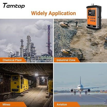 Temtop PMD351 Professional Aerosol Mass Monitor - Handheld PM1.0, PM2.5, PM10 & TSP Monitor with RS-485 for Industrial Hygiene and Environmental Compliance
