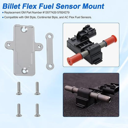Billet Flex Fuel Sensor Mount for GM Flex Fuel Sensor Bracket 13577429 57824279 E85 Sensors Aluminum Mount with Screws