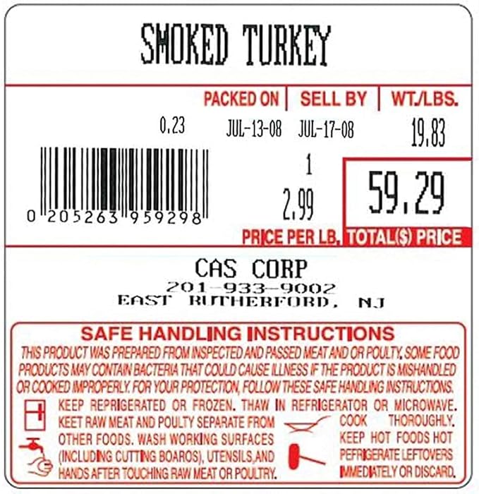 VisionTechShop LST-8040 Printing Scale Label, All RED Letters, 58 x 60 mm, UPC/Safe Handling 36 Rolls Per Case, Lower Price Than 12 Rolls
